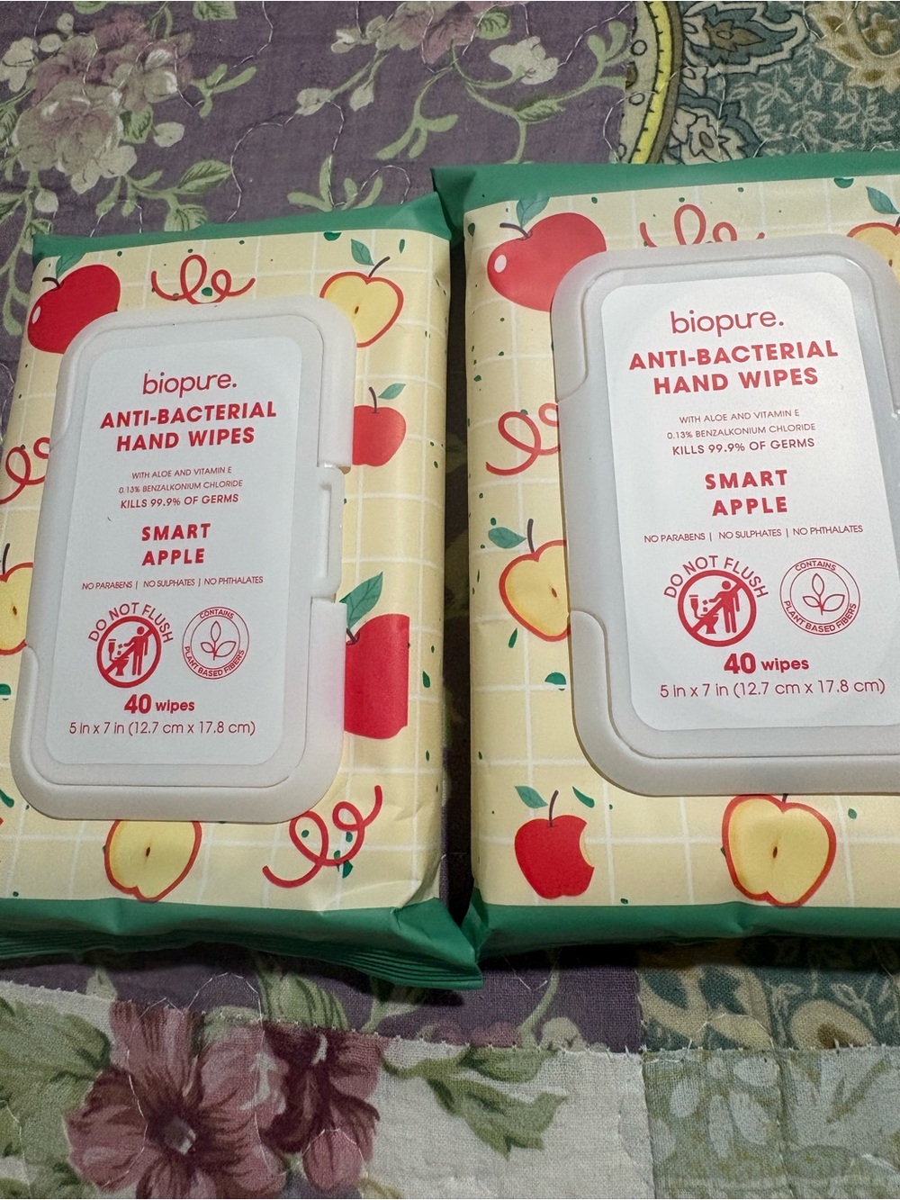 Smart Apple Anti-Bacterial Hand Wipes - 40 Count (Green/Red Apple)